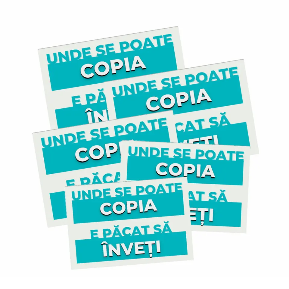 Unde se poate copia, e păcat să înveți • Stickere